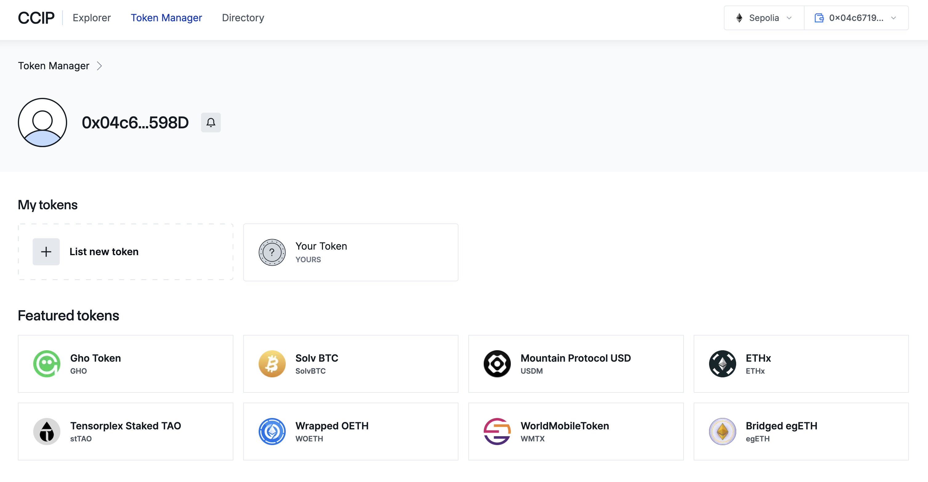 Token dashboard